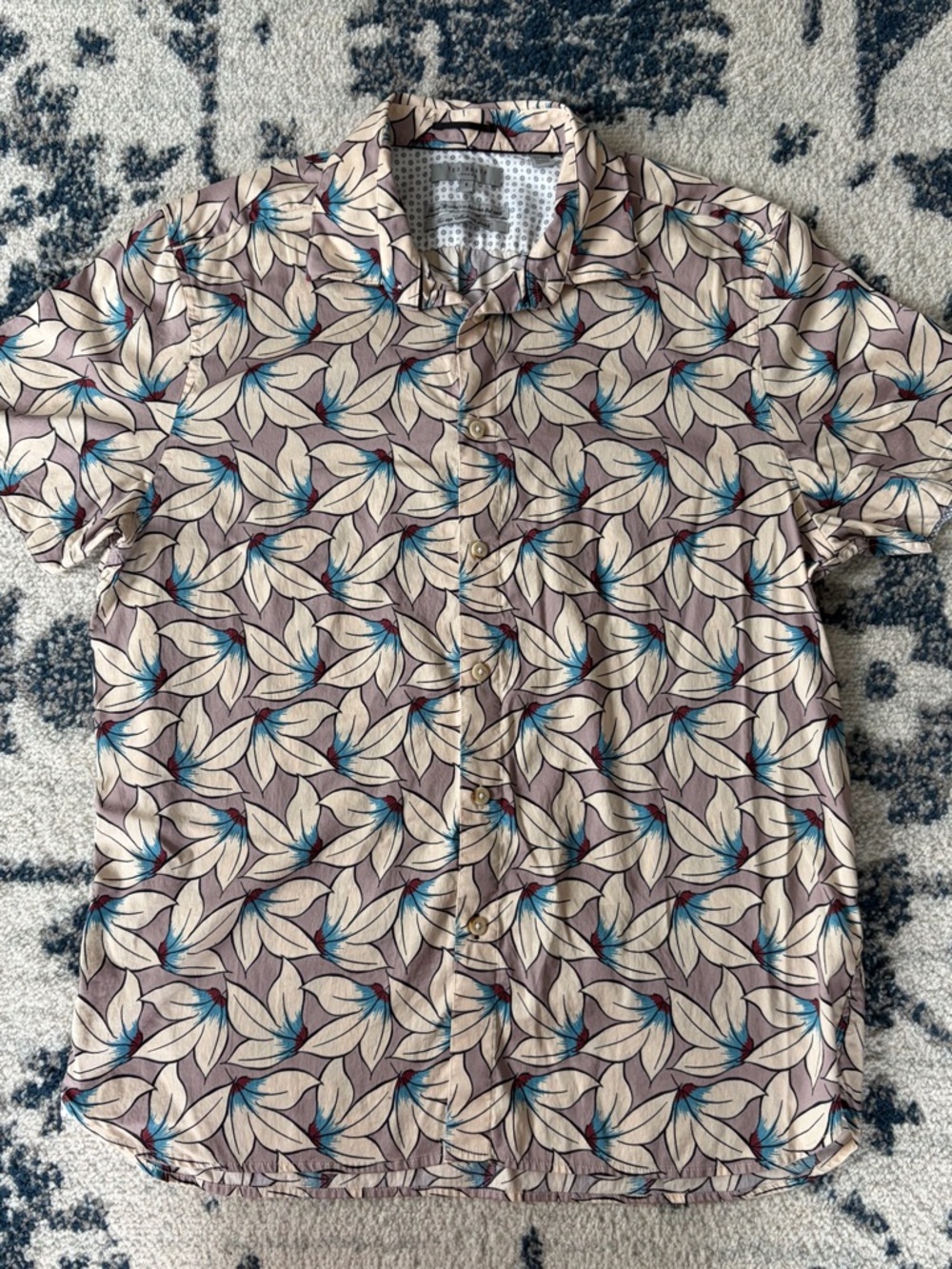 Ted Baker Floral Short Sleeve Button-Up Shirt Men’s Size 5